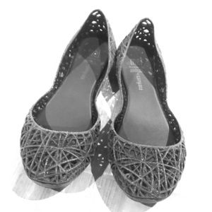 Black Mel - Melissa + Campana Glitter flats